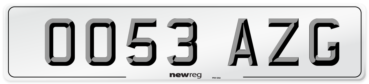 OO53 AZG Number Plate from New Reg